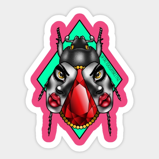 Beetle face Sticker by TattoosByBritni